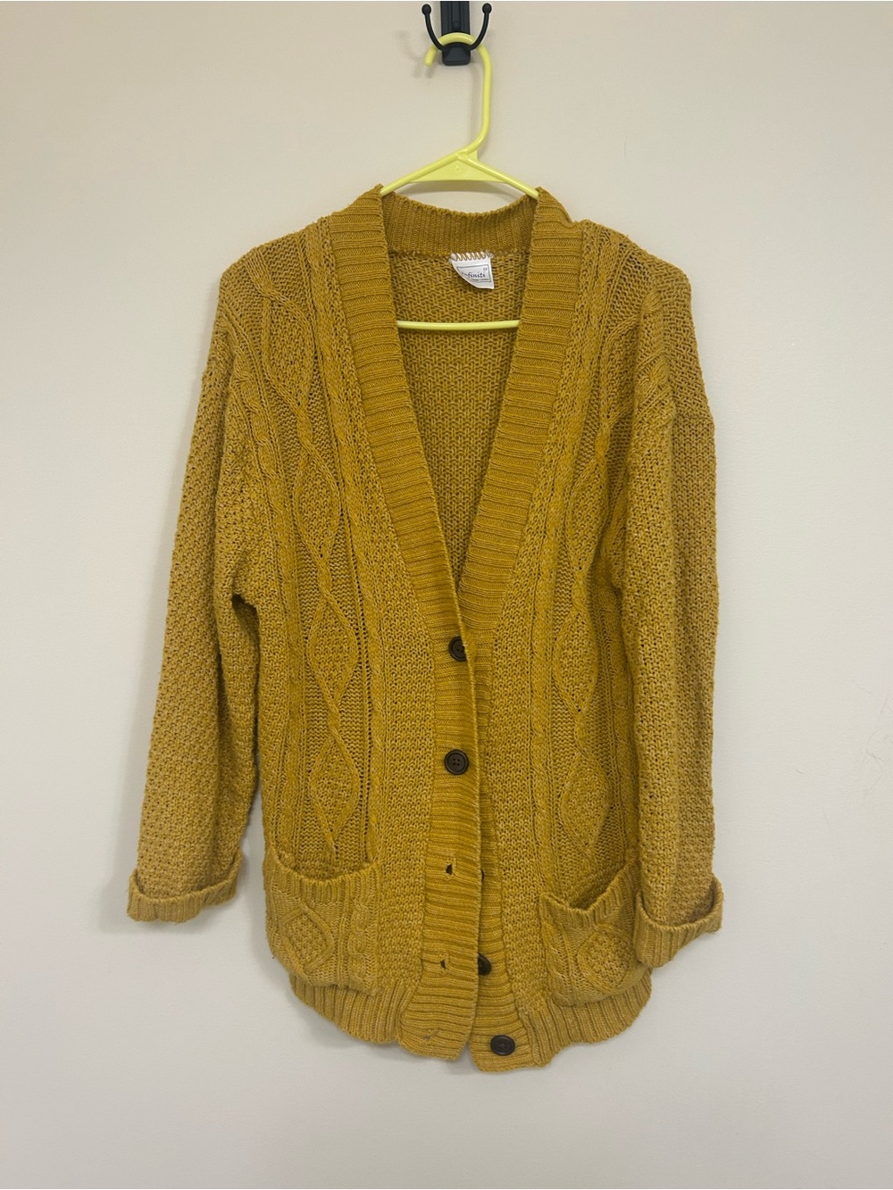 Yellow grandma cardigan